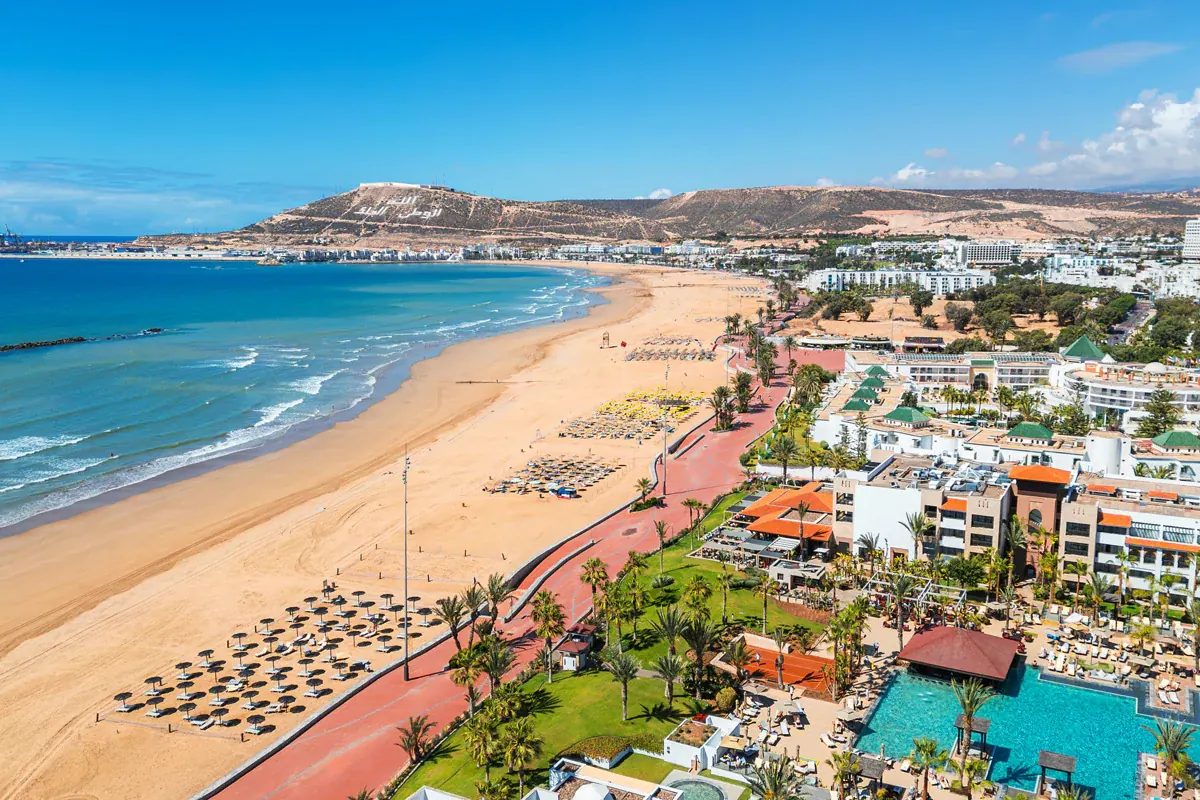 Agadir beach for patients planning holiday dialysis in Morocco